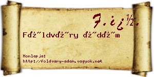 Földváry Ádám névjegykártya