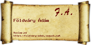 Földváry Ádám névjegykártya