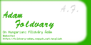 adam foldvary business card
